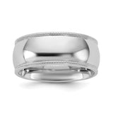 10k White Gold Milgrain, Comfort Fit wedding band ring