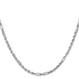 14K White Gold 3 mm Rope Chain Necklace, Polished