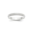 10k White Gold Milgrain, Lightweight wedding band ring