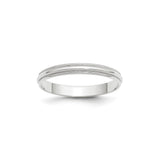 10k White Gold Milgrain, Lightweight wedding band ring