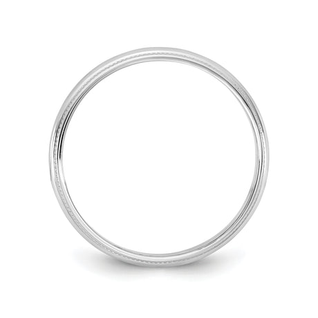 10k White Gold Milgrain, Lightweight wedding band ring alternate angle