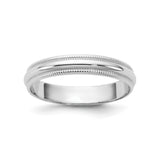 10k White Gold Milgrain, Lightweight wedding band ring