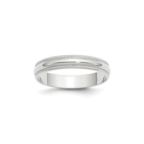 10k White Gold Milgrain, Lightweight wedding band ring