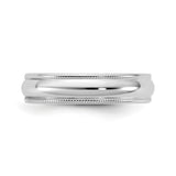 10k White Gold Milgrain, Lightweight wedding band ring detail view