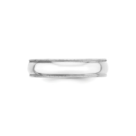 10k White Gold Milgrain, Lightweight wedding band ring alternate angle