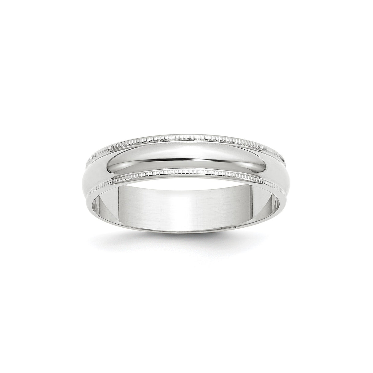 10k White Gold Milgrain, Lightweight wedding band ring