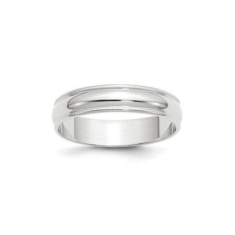 10k White Gold Milgrain, Lightweight wedding band ring