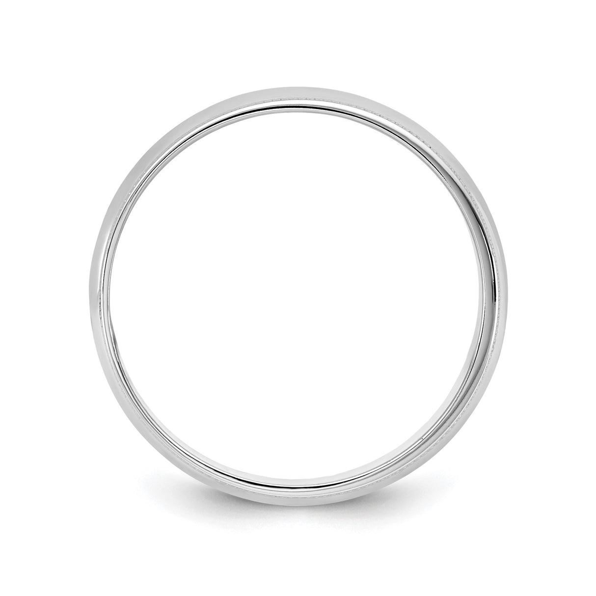 10k White Gold Milgrain, Lightweight wedding band ring alternate angle