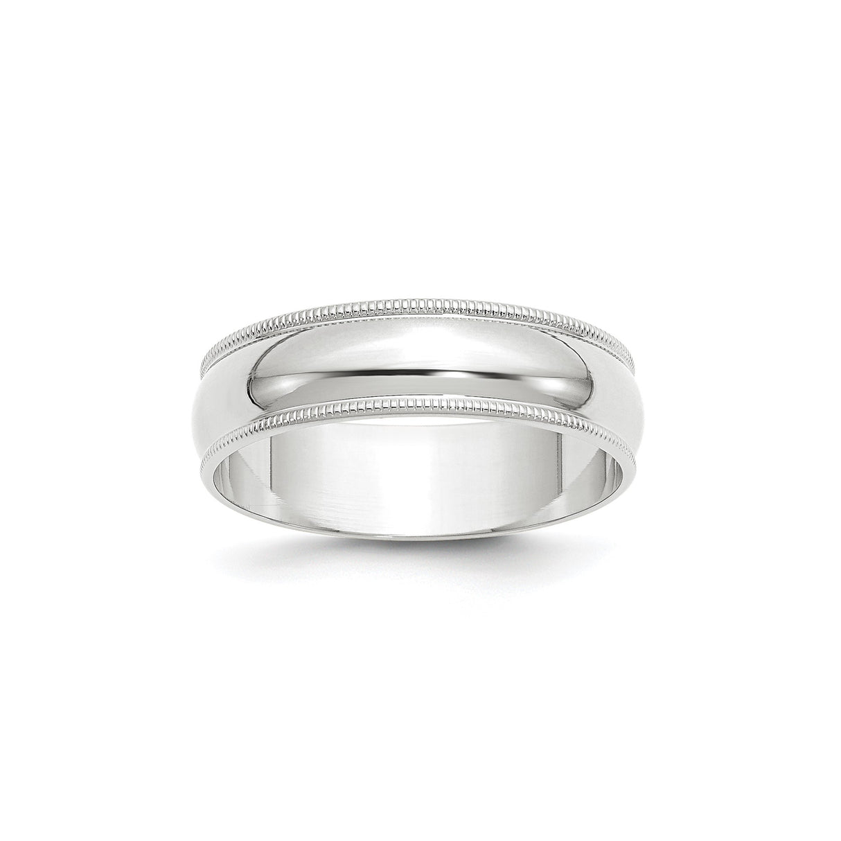 10k White Gold Milgrain, Lightweight wedding band ring