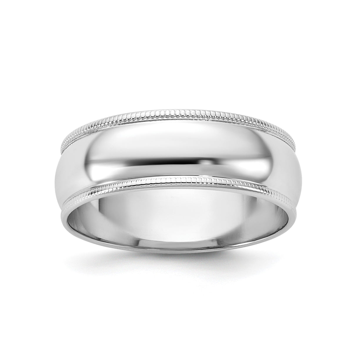 10k White Gold Milgrain, Lightweight wedding band ring