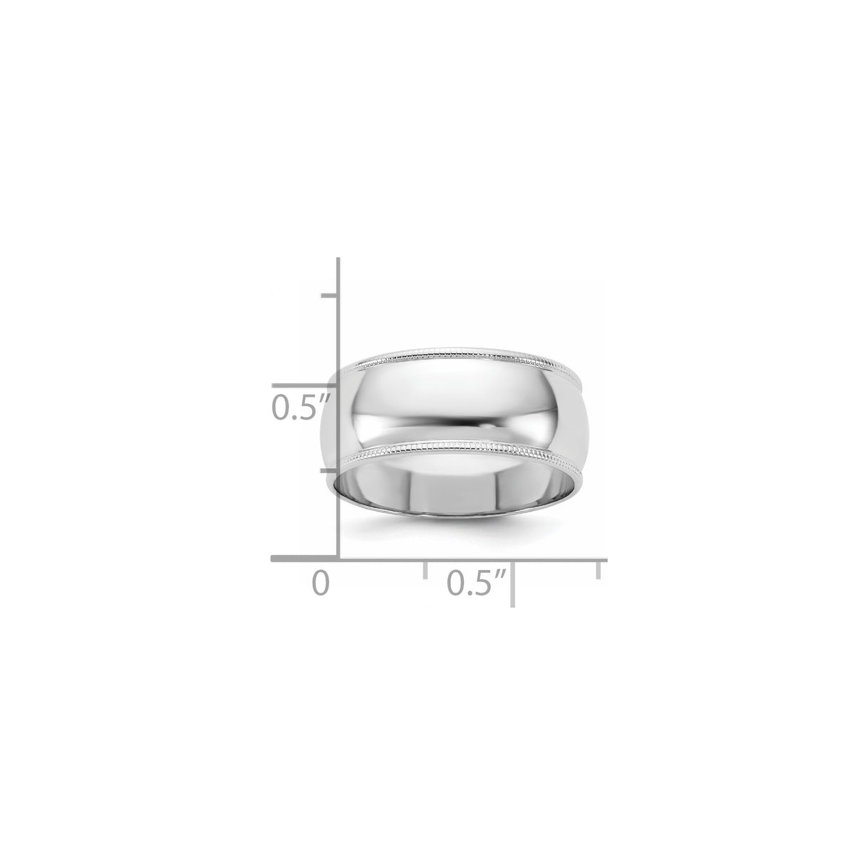 14k White Gold Milgrain, Lightweight wedding band ring shown for scale