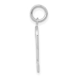 14k White Gold Number 2 Charm Pendant, Polished Arabic Numeral Design for Women or Unisex