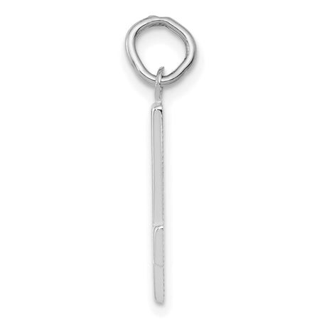 14k White Gold Number 4 Pendant Charm, Polished Unisex Minimalist Jewelry Accessory
