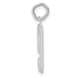 14k White Gold Number Nine Pendant, Bold Block Style Numeric Charm for Men or Women