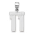 Medium Polished Number 11 Charm Pendant in Real 14k White Gold