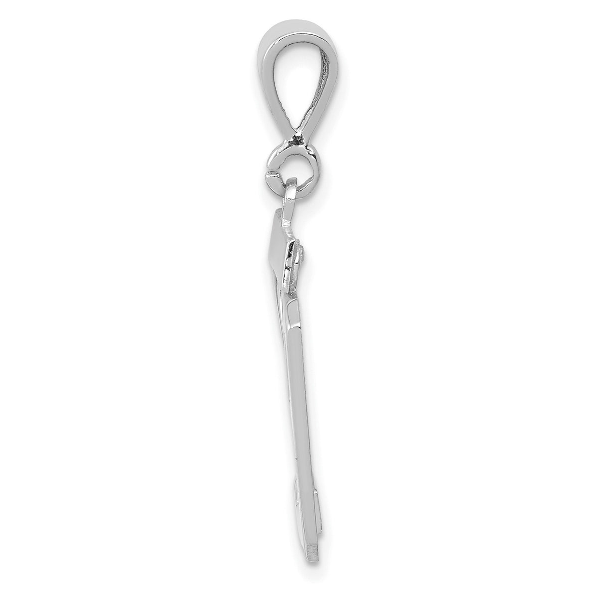 Medium Polished Number 29 Charm Pendant in Real 14k White Gold