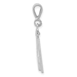 Medium Polished Number 41 Charm Pendant in Real 14k White Gold