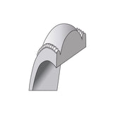14k White Gold Milgrain, Domed wedding band ring detail view