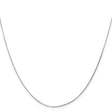 14K White Gold 0.5 mm Polished Chain Necklace, Solid