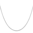 14K White Gold 0.6 mm Polished Chain Necklace, Solid