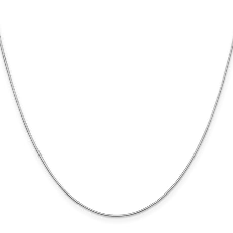 14K White Gold 0.6 mm Polished Chain Necklace, Solid