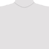 14K White Gold 0.6 mm Polished Chain Necklace, Solid detail view