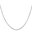 14K White Gold 0.8 mm Polished Chain Necklace, Solid