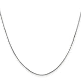 14K White Gold 0.8 mm Polished Chain Necklace, Solid