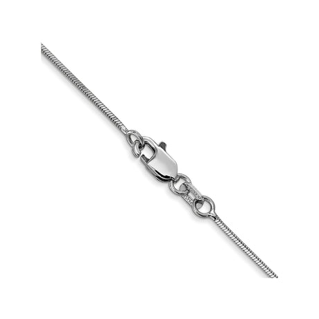 14K White Gold 0.8 mm Polished Chain Necklace, Solid alternate angle