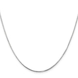 14K White Gold 0.9 mm Polished Chain Necklace, Solid