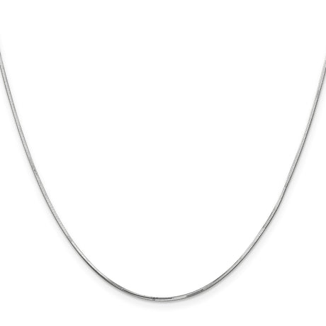14K White Gold 0.9 mm Polished Chain Necklace, Solid
