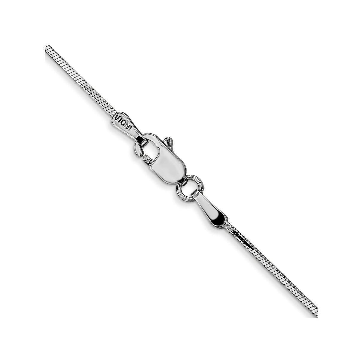 14K White Gold 0.9 mm Polished Chain Necklace, Solid alternate angle