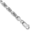 14K White Gold 4.5 mm Rope Chain Bracelet, Polished