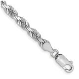 14K White Gold 4.5 mm Rope Chain Bracelet, Polished