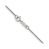 14K White Gold 0.7 mm Polished Chain Necklace, Solid alternate angle