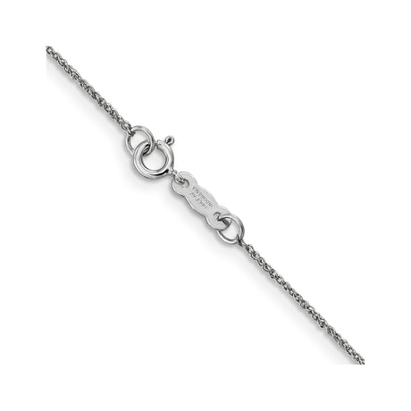 14K White Gold 0.7 mm Polished Chain Necklace, Solid alternate angle