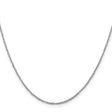 14K White Gold 1.1 mm Polished Chain Necklace, Solid