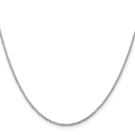 14K White Gold 1.1 mm Polished Chain Necklace, Solid