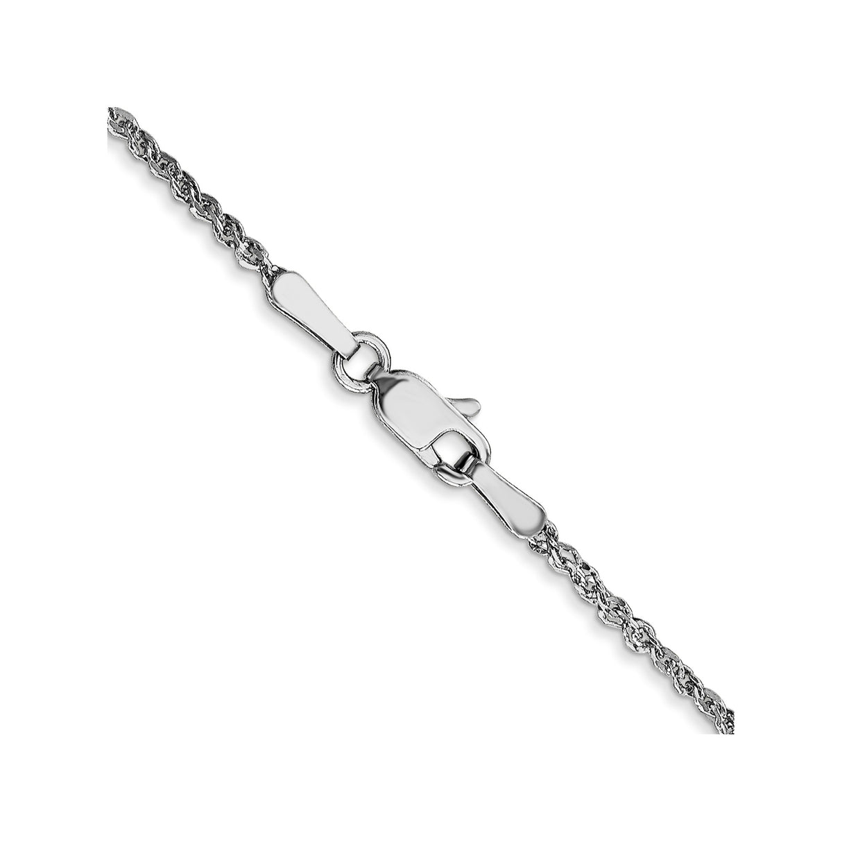 14K White Gold 1.7 mm Polished Chain Necklace, Solid alternate angle
