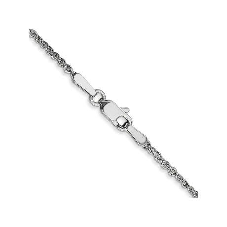 14K White Gold 1.7 mm Polished Chain Necklace, Solid alternate angle
