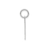 14k White Gold Number 1 Pendant with Matte Finish and Polished Edges, Unisex Charm