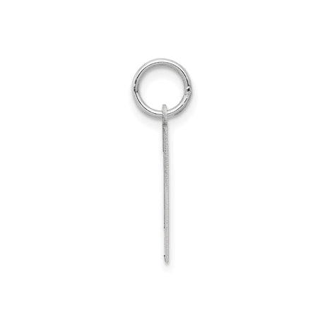 14k White Gold Number 1 Pendant with Matte Finish and Polished Edges, Unisex Charm