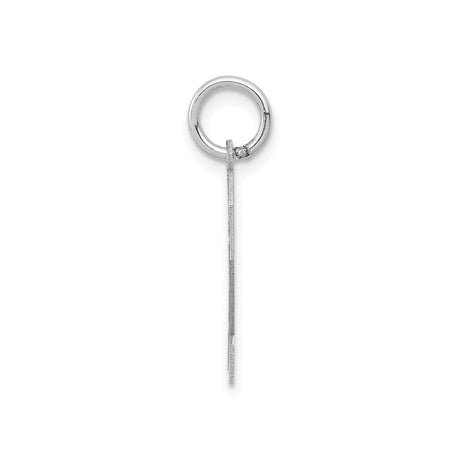14k White Gold Number Two Pendant Charm, Bold Block Design, Unisex Jewelry