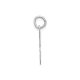 14k White Gold Number 3 Pendant Charm with Textured Finish and Polished Edges