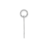 14k White Gold Number 4 Charm Pendant with Polished Satin Finish