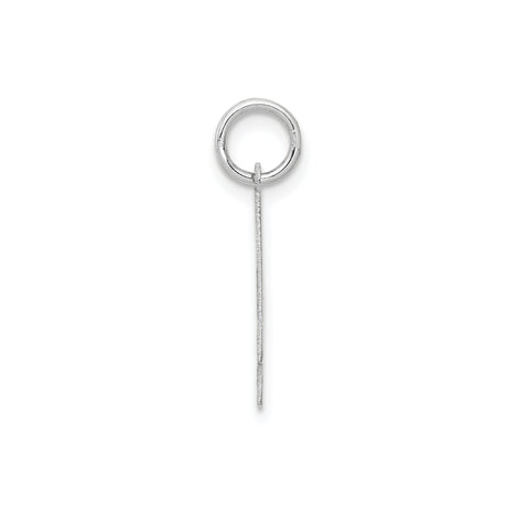 14k White Gold Number 4 Charm Pendant with Polished Satin Finish