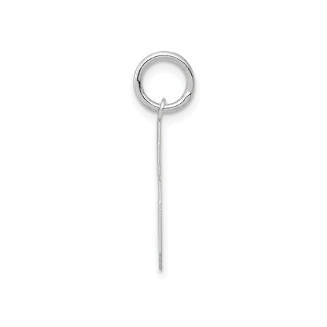 14k White Gold Number 6 Pendant Charm, Bold Block Style, Unisex Design