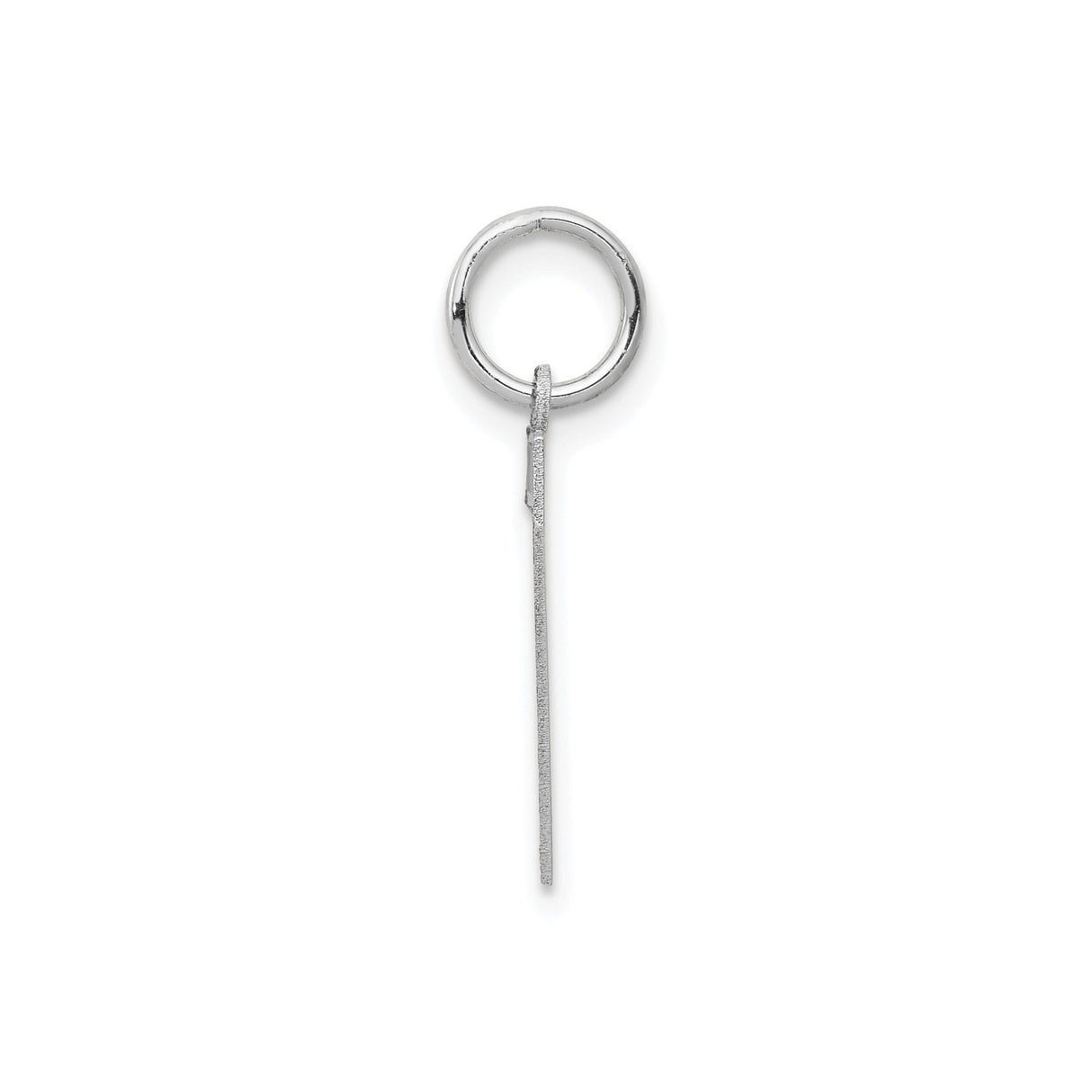 14k White Gold Number 7 Pendant, Textured Finish Minimalist Charm for Women or Unisex Wear