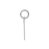 14k White Gold Number 7 Pendant, Textured Finish Minimalist Charm for Women or Unisex Wear