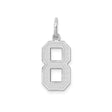 14k White Gold Number 8 Pendant Charm, Satin Finish, Numerology Symbol for Balance and Success